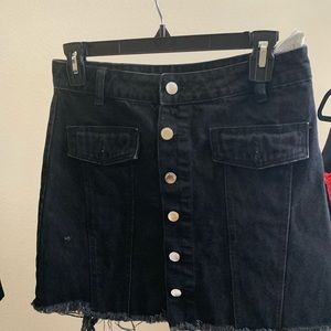 black denim skirt